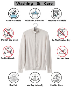 Cardigan da Uomo in 100% <span class=keywords><strong>Lana</strong></span> a Collo Alto con Zip Integrale, Vestibilità Slim, Stile Americano Classico, Maglieria ODM per l'Inverno - Product Image 4