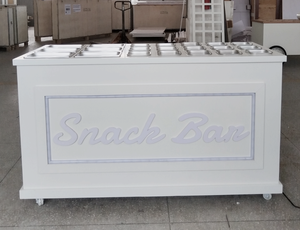 Carretto Moderno Bianco Pieghevole in Legno per Dolciumi per Matrimoni e Feste, Espositore Semplice per Snack Bar in Offerta per Decorazioni <span class=keywords><strong>Eventi</strong></span> - Product Image 3