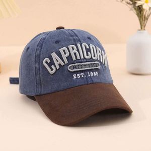 Casquettes de baseball vintage 100 % coton bicolores effet vieilli personnalisées unisexe 6 panneaux en toile gaufrée 3D – Vente en gros - Product Image 3