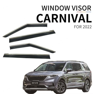 Pare-soleil pour KIA CARNIVAL 2022, déflecteurs injectés PC+ACIER INOXYDABLE, déflecteurs de fenêtre de voiture - Product Image 2