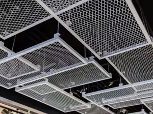 Lapisan PVC aluminium atap Metal Expanded mantel seng lembaran jaring baja kerut untuk jala dekorasi atap dalam ruangan