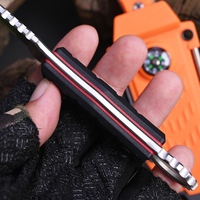 Couteau de chasse et de camping à lame fixe en acier inoxydable personnalisé Hongrui avec manche en G10