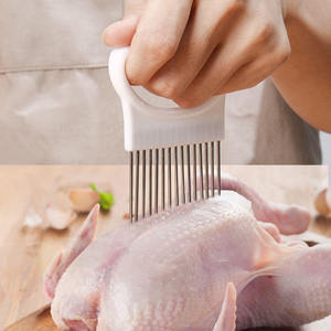 1 Stainless Steel Onion Needle Onion Fork Vegetables Fruit Slicer Tomato Cutter Cutting Safe Holder Kitchen Accessories Tool - Product Image 3