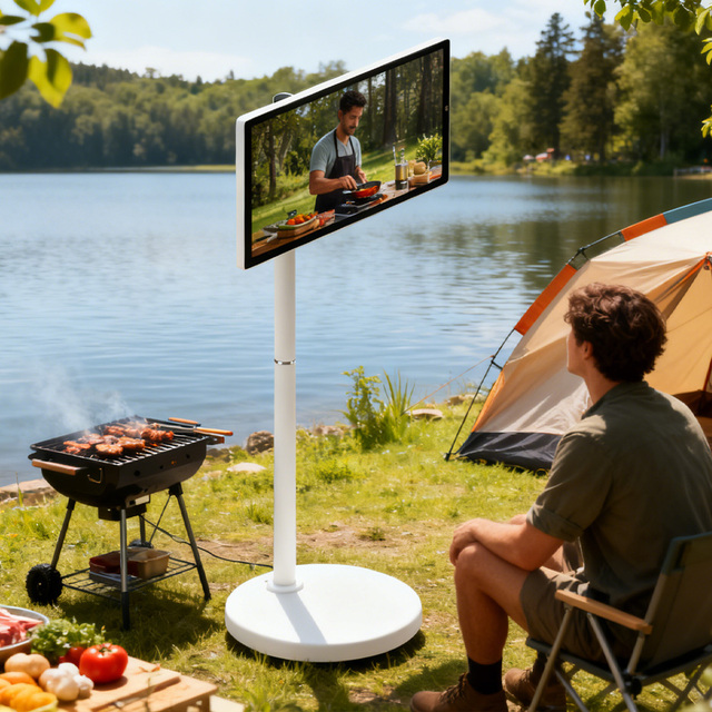 Adjustable 27 Inch Portable Smart TV 10 Points Touch Screen with 8MP Camera HD Display for Home Office Education