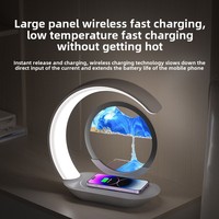 Lampe de chevet LED 3D sablier avec chargeur sans fil rapide pour téléphone portable et lampe de bureau intelligente