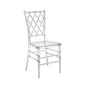 Factory Direct Stackable Chiavari Clear Plastic Diamond Chair Wholesale