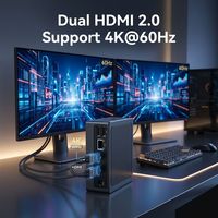 Mini PC OEM ODM Intel N305 N300 N100 N95 CPU dengan sistem operasi Win11 Linux, WiFi5, USB3.2, DP, HD, Dual RJ45 Gigabit LAN.