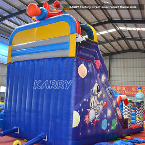 Không gian phiêu lưu PVC Inflatable nhảy lâu đài nhà bị trả lại tên lửa mặt trăng chủ đề Inflatable Bouncer lâu đài <span class=keywords><strong>bouncy</strong></span> với Slide Combo - Product Image 5