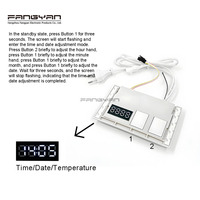 AC100-240V DC12V 24W une couleur heure affichage de la température gradation contrôle LED lumières capteur tactile interrupteur pour désembueur Film miroir