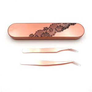 Pinzas para Extensión de Pestañas de Acero Inoxidable con Recubrimiento Brillante, Agarre Fuerte y Duradero, 12-14 cm, Herramientas para Salón de Belleza - Product Image 2