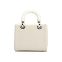 Sac à bandoulière élégant en dentelle blanche et décor de nœud, sac à main tendance à carreaux en dentelle avec breloque perle pour femmes, sac à bandoulière à poignée supérieure pour la fête