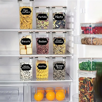 Boîtes de conservation alimentaire transparentes avec couvercles, ensemble de contenants de cuisine, boîte à céréales pour pâtes, nouilles, riz, collations, garde-manger