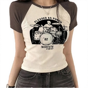Custom Logo Aesthetic Women's Short Sleeve <b>Y2K</b> Baby E-Girls Cute Graphic Print Jersey Crop <b>Tops</b> Regular Fit Summer T-Shirts - Product Image 3