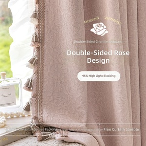 Tenda Oscurante di Lusso in Ciniglia Jacquard Floreale, Moderna e Sicura, per Ufficio, Camera da Letto, Soggiorno, Hotel - Product Image 2