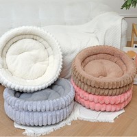 Coussin rond moelleux pour chien, nid douillet en peluche, anti-anxiété, apaisant, pour chiens de grande, moyenne et petite taille
