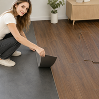 Dalles de sol LVT autocollantes en vinyle imitation bois, pose libre ou collée, aspect luxe, chêne blanc LVP foncé, directement de l'usine