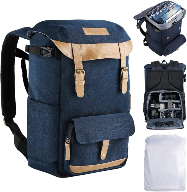 Wholesale Breathable Padded Camera Backpack for Photographers Water Resistant 600D Polyester Photography Bag With Rain Cover