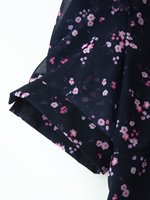 Robe midi chic et décontractée pour femme, nouvelle collection été 2026, col en V imprimé, à volants, style rétro, manches courtes.