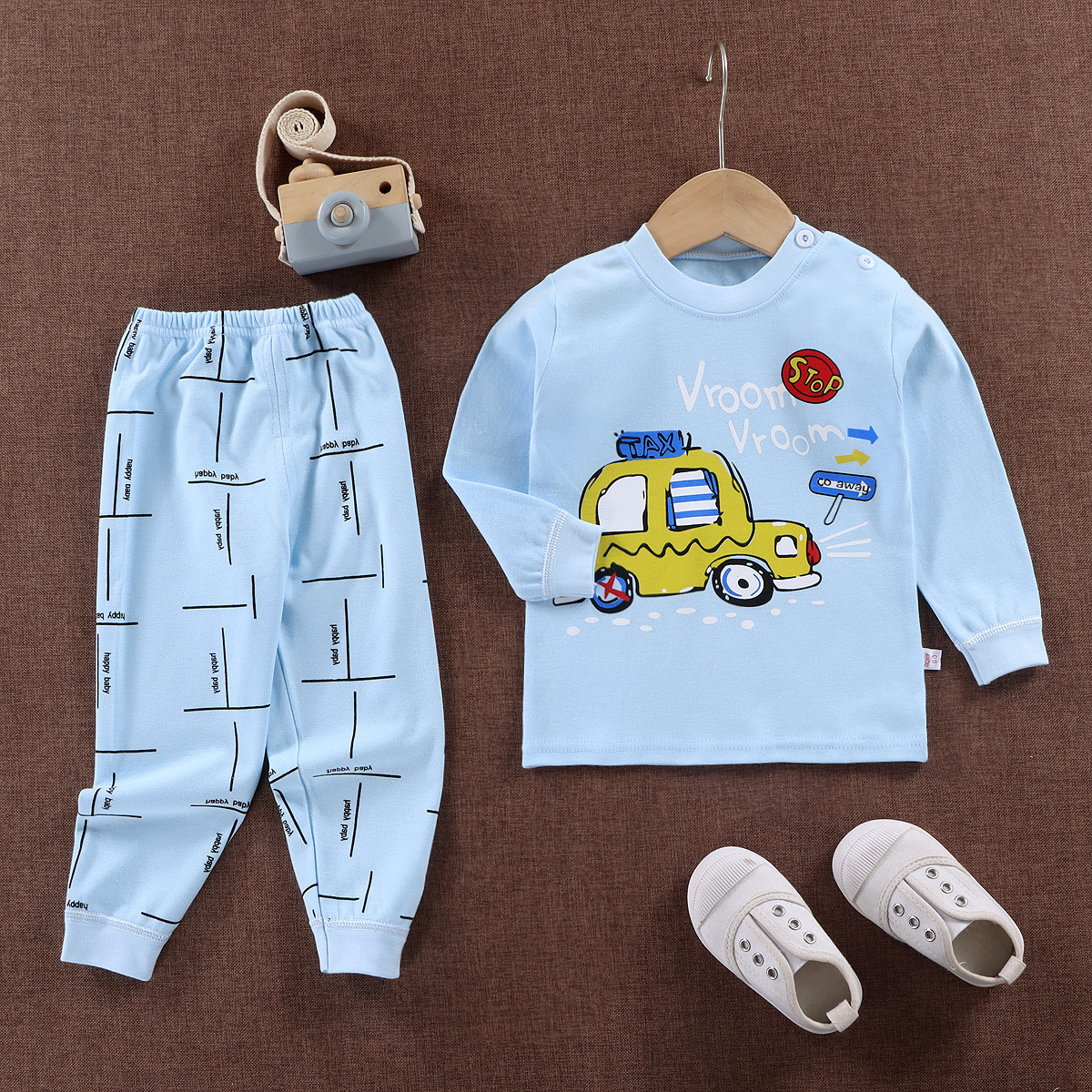 Light blue and yellow car