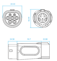 Amppal Typ 1 bis Typ 2 32A Amerikanische europäische Kommunikation stationen Konvertierungs kopf Tragbarer Anschluss AC EV-Lade adapter