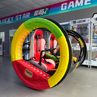 Voiture Électrique Double Place Rotative à 360 Degrés en Métal et Acrylique Naughty Dog, Aventure Ludique Commerciale d'Extérieur, Capacité 200kg