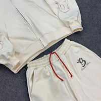 Ensemble sweat à capuche zippé et short tricoté vintage 100 % coton pour homme OEM & ODM – Impression numérique respirante de haute qualité