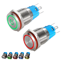 12-110V impermeable IP65 interruptor de botón de metal autoblocante 3A máx. Corriente 220V máx. Voltaje para aplicaciones de electrodomésticos