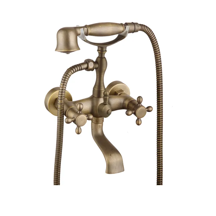 Bathtub Shower Faucet Mixer Taps Double Handle Bathtub Shower Set with Handshower Brass Antique CE OEM Service CLASSIC Zhejiang