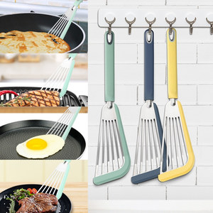 <b>Kitchen</b> Anti-scalding Frying Spatula Heat-resistant Frying Fish Spatula Silicone Stainless Steel Spatula Home Outdoor Cooking - Product Image 6