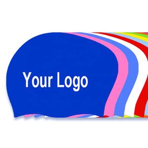 Bonnet de bain en silicone de qualité supérieure pour adultes et femmes, logo imprimé sur la surface, bonnet de bain personnalisé pour cheveux longs - Product Image 5