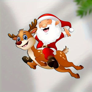 Autocollant en vinyle père noël et renne véhicule festif et <span class=keywords><strong>moto</strong></span> accessoires de voiture de noël durables autocollants de décoration - Product Image 1