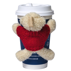 Accessorio per Tazza da Caffè con Orsetto Kawaii Personalizzabile, Decorazione Rimovibile con Velcro per Merchandising da Caffetteria - Product Image 5