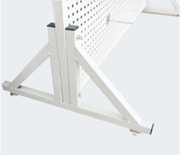 Présentoir mobile à roulettes double face en métal perforé pour quincaillerie, supermarché, magasin de détail, outils, snacks, chaussettes et pièces détachées