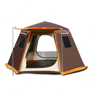Carpa de campaña doble capa tipo yurta, automática, impermeable y resistente al sol, para 3-4-5-8 personas, ideal para exteriores y para las cuatro estaciones. - Product Image 2