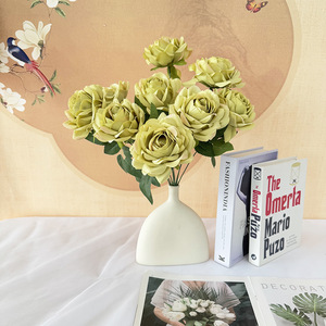 Usine de fleurs artisanales Meiyu, bouquet de 9 roses en soie, fleurs artificielles pour mariage et décoration de la maison - Product Image 3
