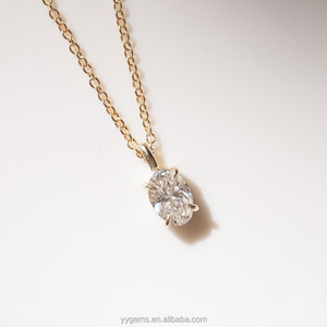 สร้อยคอเพชร CVD/HPHT ผลิตตามสั่ง ความใส VVS/VS ทองคำแท้ 10K/14K รูปทรงกลม/หยดน้ำ/หัวใจ/วงรี พร้อมใบรับรอง IGI สำหรับเป็นของขวัญในงานปาร์ตี้ - Product Image 2