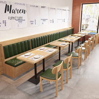 Ensemble table et chaises de restaurant moderne en bois massif, sièges en bois pour café, restauration rapide, pizzeria, hamburgers, café