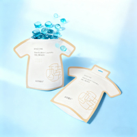 Sacs d'emballage liquides en nylon refermables en forme de T-shirt, étanches à l'humidité, avec fermeture éclair, pochettes verticales réutilisables pour perles de lessive