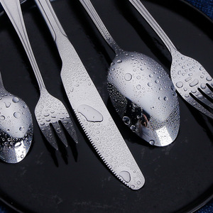 Bán buôn sang trọng bền vững hiện đại PVD <span class=keywords><strong>Flatware</strong></span> <span class=keywords><strong>Set</strong></span> 5 cái chất lượng cao thép không gỉ dao kéo cho nhà hàng khách sạn nhà - Product Image 3
