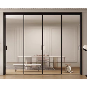 Porte <span class=keywords><strong>coulissante</strong></span> en aluminium / Porte <span class=keywords><strong>coulissante</strong></span> à rupture de pont thermique 6063-T5, porte d'entrée de patio en aluminium à rupture de pont thermique, double vitrage, certifiée CE - Product Image 1
