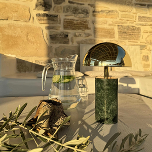 Italia Odo marmo lampada da tavolo luce italiana di lusso soggiorno camera da letto <span class=keywords><strong>scalpellino</strong></span> mezza rotonda in metallo lampade da tavolo - Product Image 2