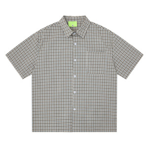 Camicia a maniche corte a quadri blu Cityboy giapponese con logo personalizzato |   <span class=keywords><strong>Polo</strong></span> da <span class=keywords><strong>uomo</strong></span> estiva vintage stile casual e comodo - Product Image 3