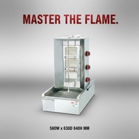 Nouvelle machine à shawarma au gaz à 3 brûleurs en acier inoxydable de haute qualité, grande capacité, prix d'usine