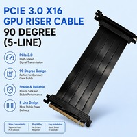 Câble de montage vertical pour GPU PCIe 3.0 X16, bande passante 16 Go/s, cinq fils, blindage EMI à 180 degrés, ruban flexible pour PC de bureau