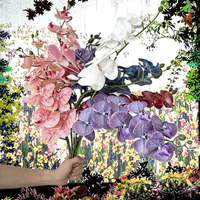 Bunga Anggrek Phalaenopsis Buatan FloDecor Terbaru, 9 Kepala, 3D Realistis, Lateks, Dekorasi Rumah, Pernikahan, Luar Ruangan