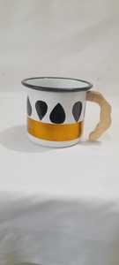 Wooden Handle Floral <b>Ceramic</b> <b>Cup</b> Black Tea Mug Decorative Drinkware for Home Gift Use - Product Image 2