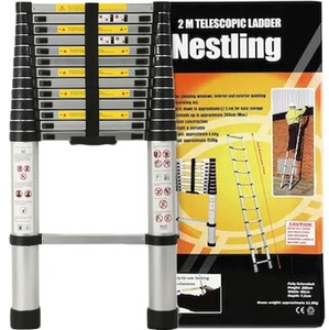 EN 131 estándar 15 pasos 4,4 M portátil de un solo lado escalera telescópica de aluminio 150kg capacidad moderna <span class=keywords><strong>DIY</strong></span> accesorios para el hogar - Product Image 2
