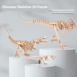 Ensamblaje tridimensional creativo, dinosaurio Jurásico, modelo 3D hecho a mano, entrenamiento cerebral, rompecabezas de madera DIY, juguetes para niños y niñas - Product Image 2