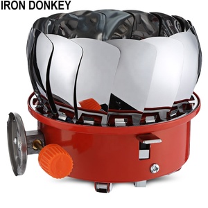 IRONDONKEY Camping en plein air coupe-vent Lotus poêle tête cuisson Barbecue Long réservoir de gaz Type de carte cuisinière à gaz - Product Image 5