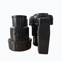 Robinet à bille manuel en PVC-U de 4 pouces de haute qualité pour l'irrigation de l'eau, certifié OEM ISO9001 CE, garantie 50 ans, gris/noir, standard